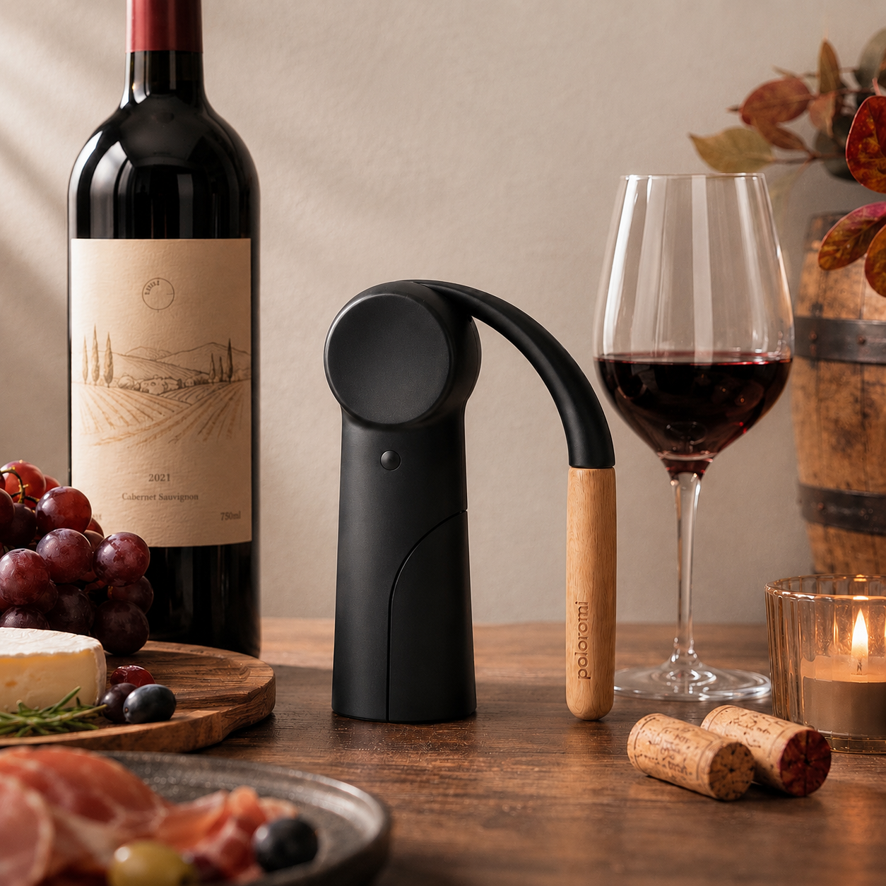 Poloromi | Vertical Lever Corkscrew with Foil Cutter