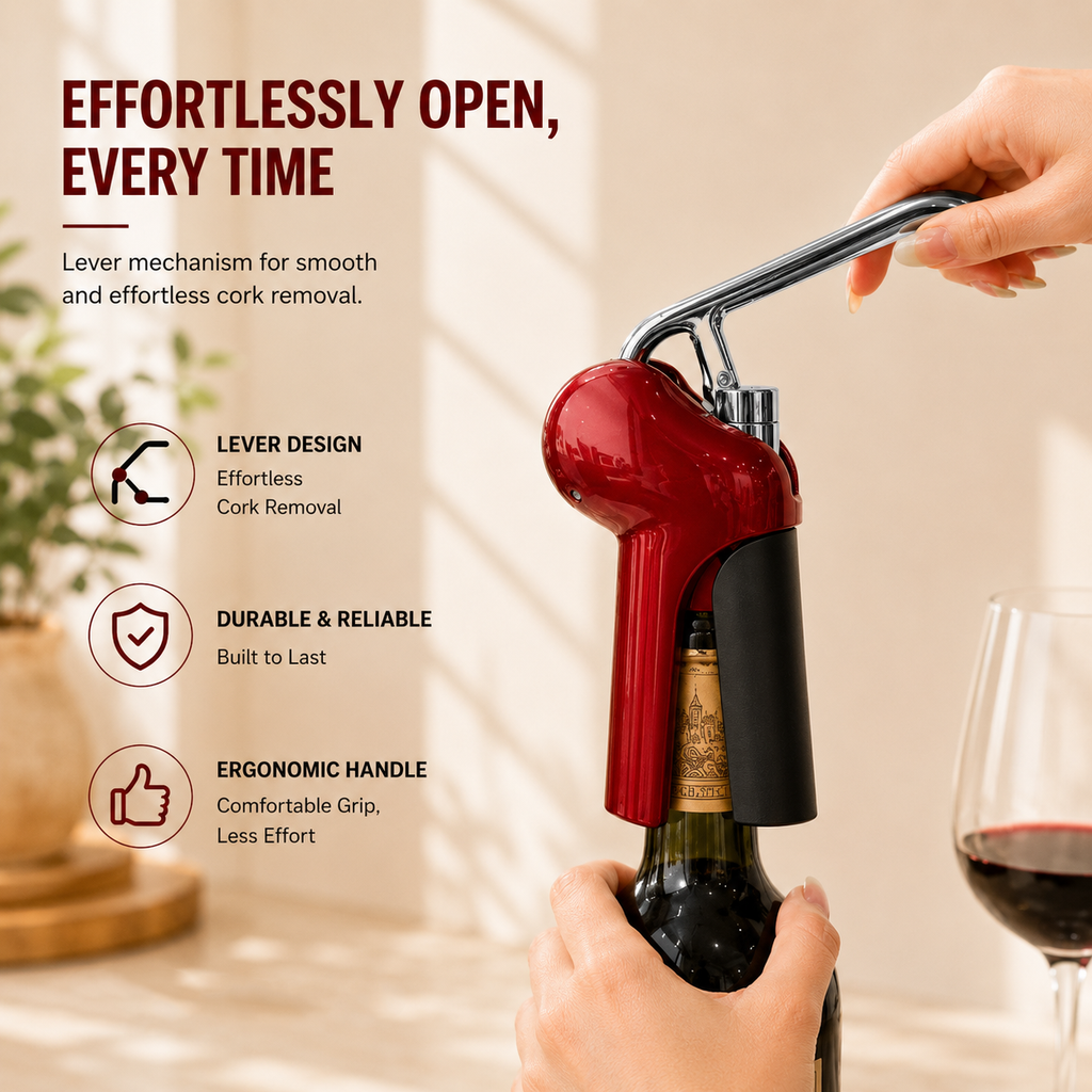 POLOROMI Lever Wine Opener Red