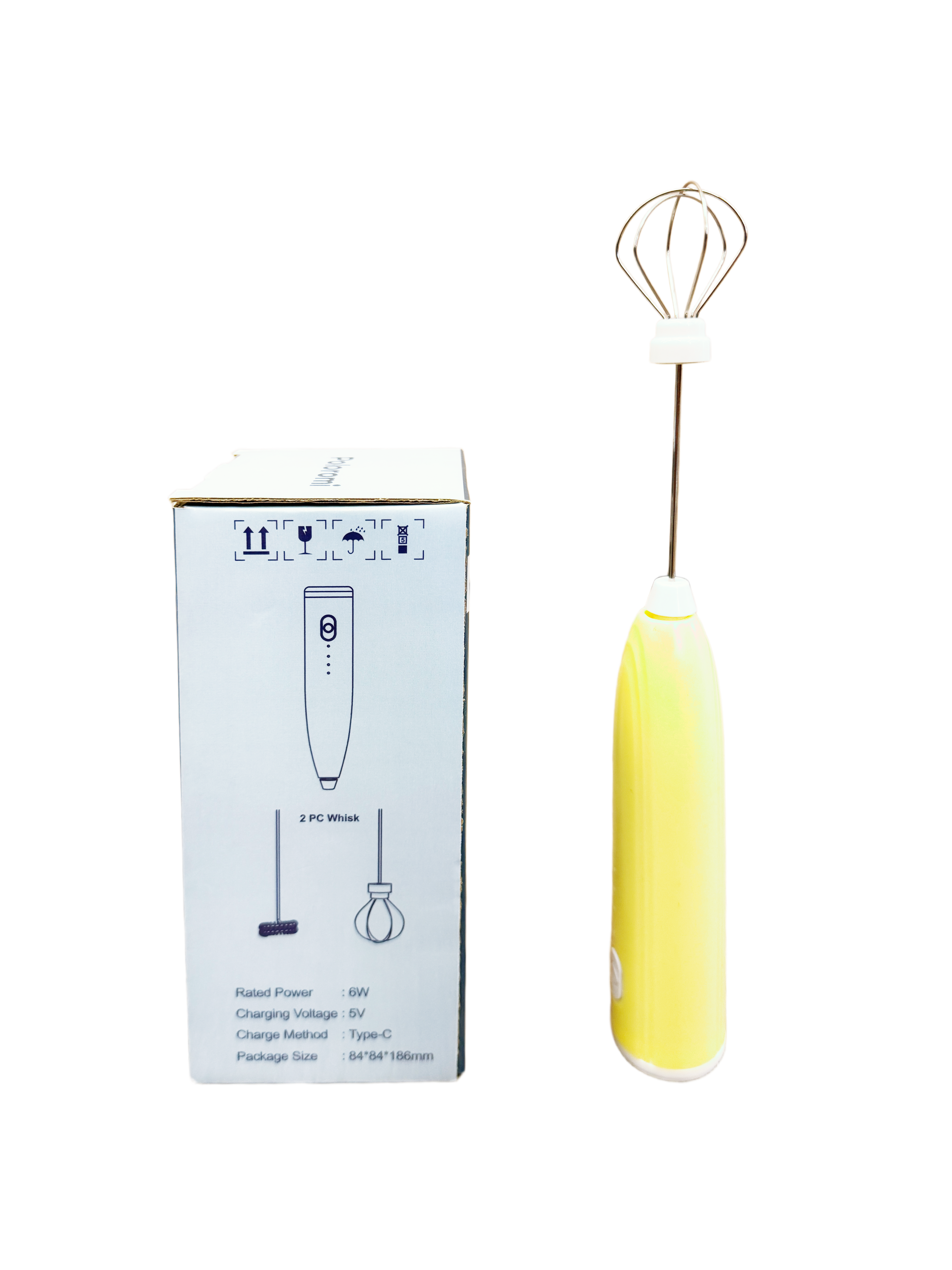 Poloromi | Rechargeable Milk Frother Handheld, Electric Whisk with 3 Speeds, Hand Drink Mixer with 2 Heads, Portable Coffee Frother Wand Handheld for Coffee, Lattes, Cappuccino, Eggs