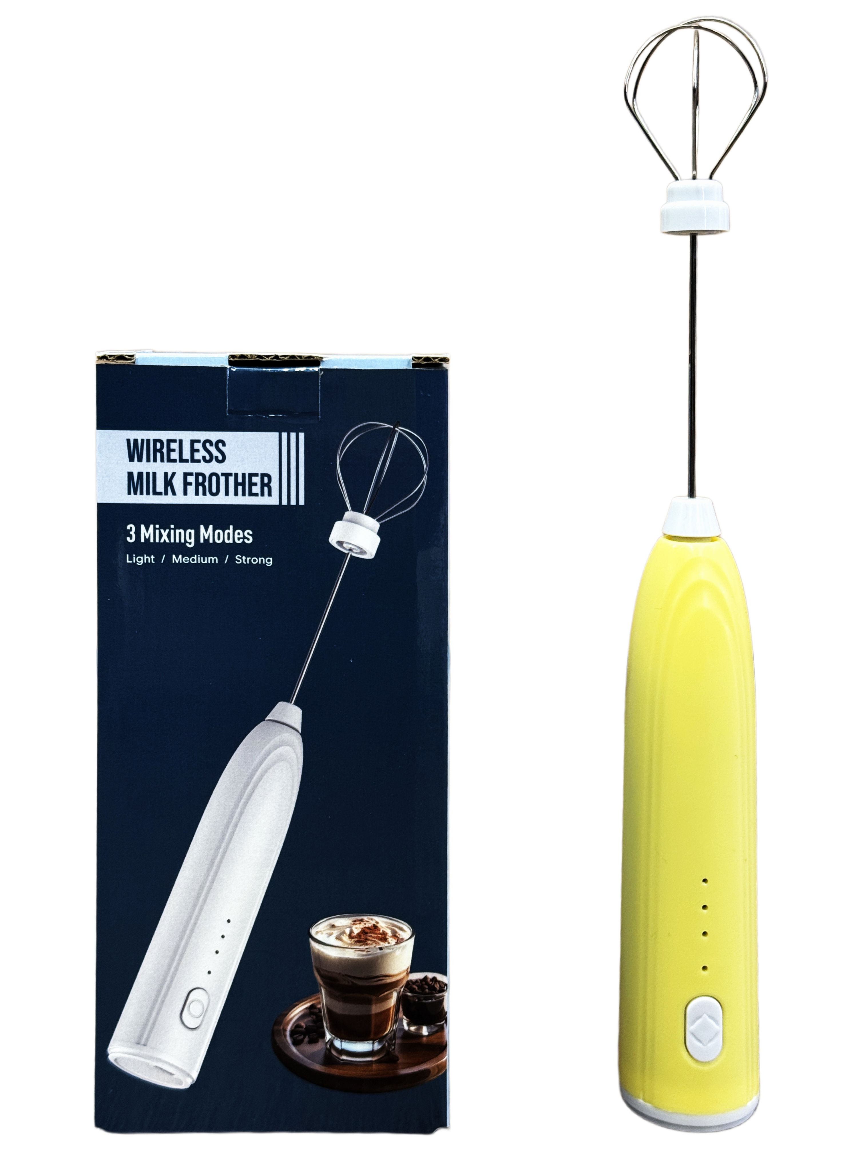 Poloromi | Rechargeable Milk Frother Handheld, Electric Whisk with 3 Speeds, Hand Drink Mixer with 2 Heads, Portable Coffee Frother Wand Handheld for Coffee, Lattes, Cappuccino, Eggs